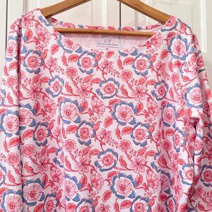 Vineyard Vines Sankaty Boatneck Long Sleeve Floral Top